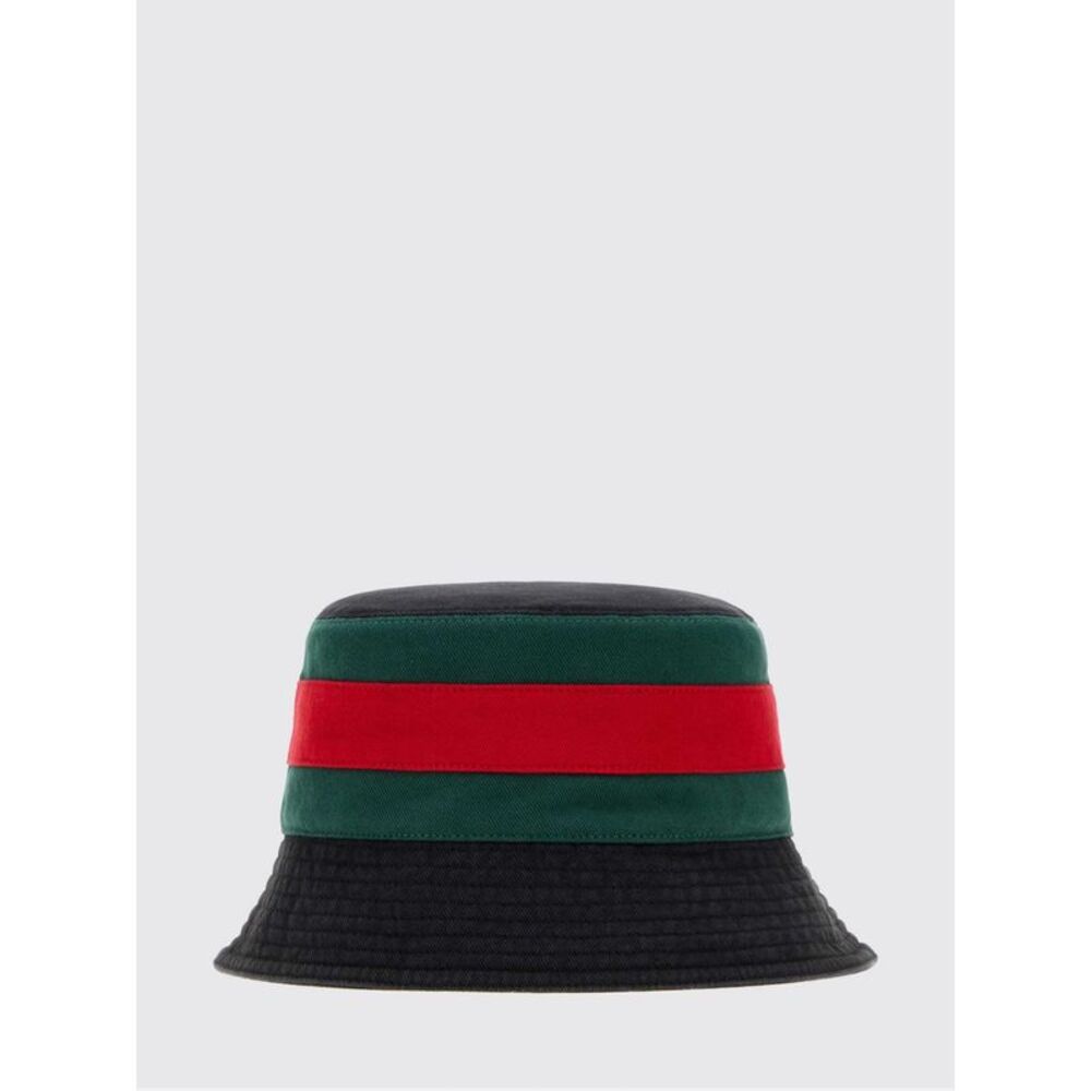 Gucci Men Cotton Twill Bucket Hat Gucci With Web Stripe Detail